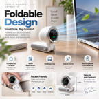 3-in-1 Portable Turbo Fan – 5-Speed Rechargeable Handheld, Neck & Desk Fan | Foldable Mini Pocket Fan